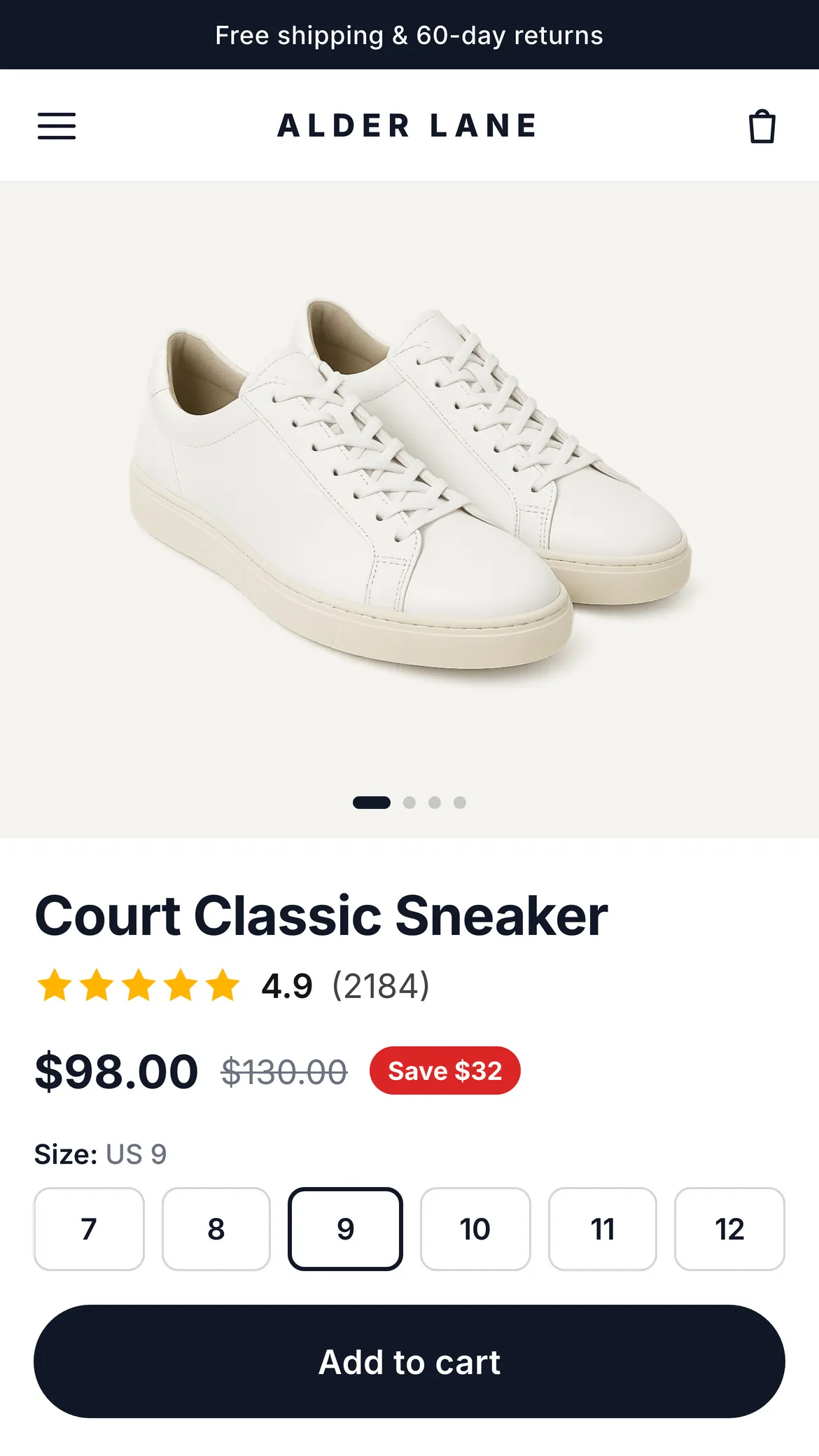 A product page on a phone with the Vouch star rating under the product title.